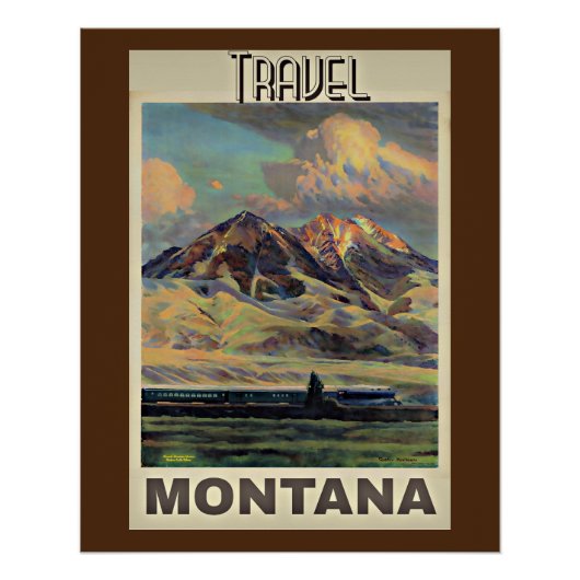 Reisen Montana, Vintage Poster, Poster (Vorderseite)