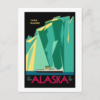 Reisen nach Alaska AK Taku Glacier Besondere Kreuz Postkarte