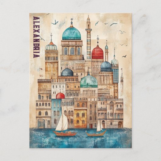 Reisen nach Alexandria Ägypten Postkarte (Vorderseite)