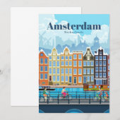 Reisen nach Amsterdam Dankeskarte (Vorne/Hinten)