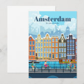 Reisen nach Amsterdam Einladung (Vorne/Hinten)