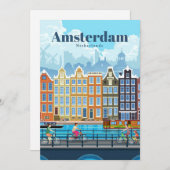 Reisen nach Amsterdam Feiertagskarte (Vorne/Hinten)