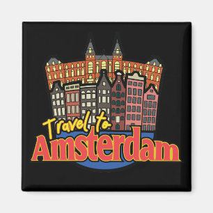 Reisen nach Amsterdam Niederlande Vintag Magnet