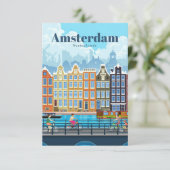 Reisen nach Amsterdam RSVP Karte (Stehend Vorderseite)