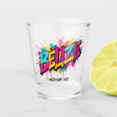Reisen nach Belize Graffiti-Art Schnapsglas (Vorderseite)