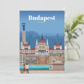 Reisen nach Budapest Kunst Einladung (Stehend Vorderseite)