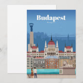 Reisen nach Budapest Kunst Einladung (Vorne/Hinten)