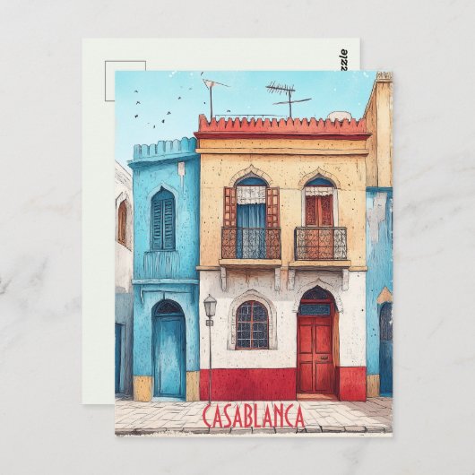 Reisen nach Casablanca Marokko Postkarte (Vorne/Hinten)
