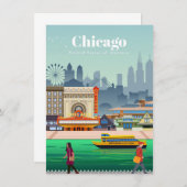 Reisen nach Chicago Dankeskarte (Vorne/Hinten)