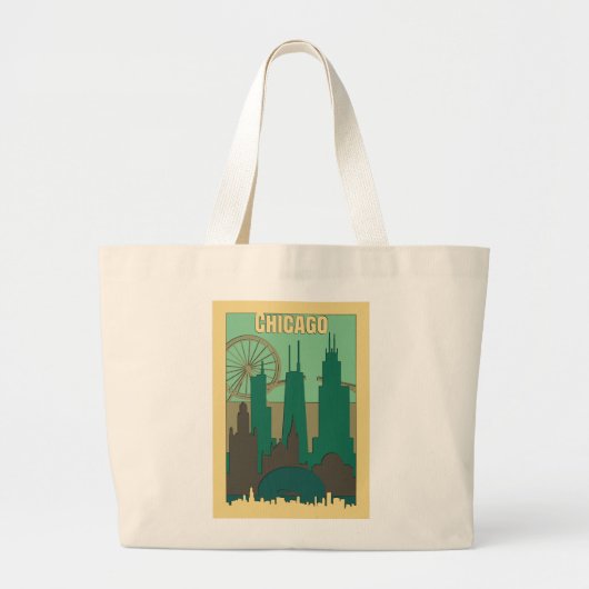 Reisen nach Chicago Jumbo Stoffbeutel (Vorne)