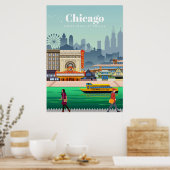 Reisen nach Chicago Poster (Küche)