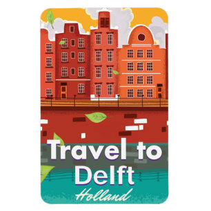 Reisen nach Delft Holland Reiseplakat Magnet