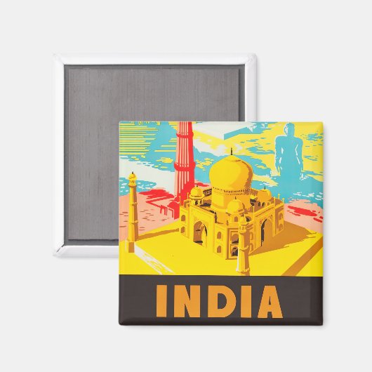 Reisen nach Indien Magnet (Vorderseite/Rückseite)