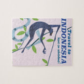 Reisen nach Indonesien - Affenreisedokument Puzzle (Horizontal)