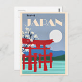 Reisen nach Japan, Vintage Illustration, Postkarte (Vorne/Hinten)