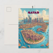 Reisen nach Katar Postkarte (Vorne/Hinten)