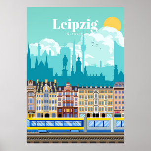 Reisen nach Leipzig Deutschland Poster