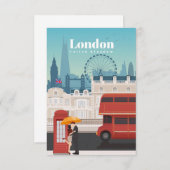 Reisen nach London England Begleitkarte (Vorne/Hinten)