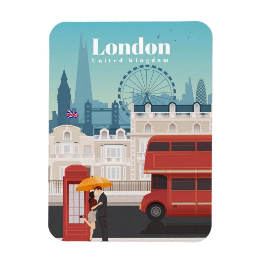 Reisen nach London England Magnet (Vertikal)