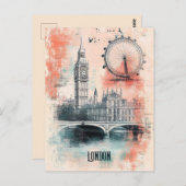 Reisen nach London Vereinigtes Königreich Postkarte (Vorne/Hinten)