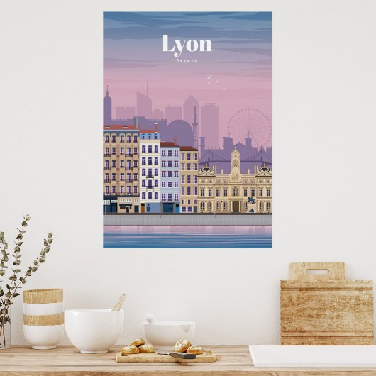 Reisen nach Lyon Frankreich Poster (Küche)