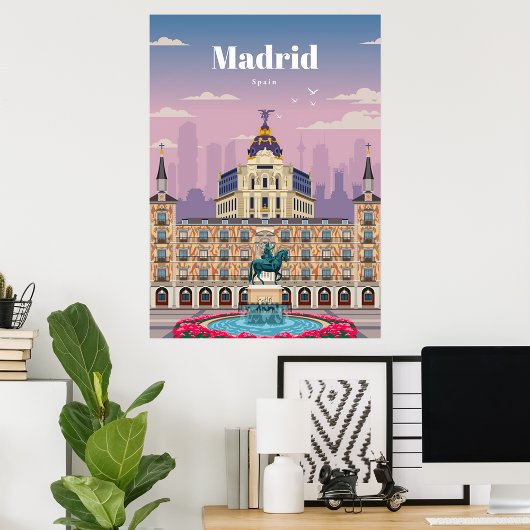 Reisen nach Madrid Spanien Poster