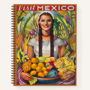 Reisen nach Mexiko farbenfrohe Blätter tropisches Notizblock