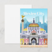 Reisen nach Mexiko Stadt Begleitkarte (Vorne/Hinten)