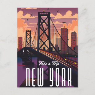 Reisen nach New York Ankündigungspostkarte