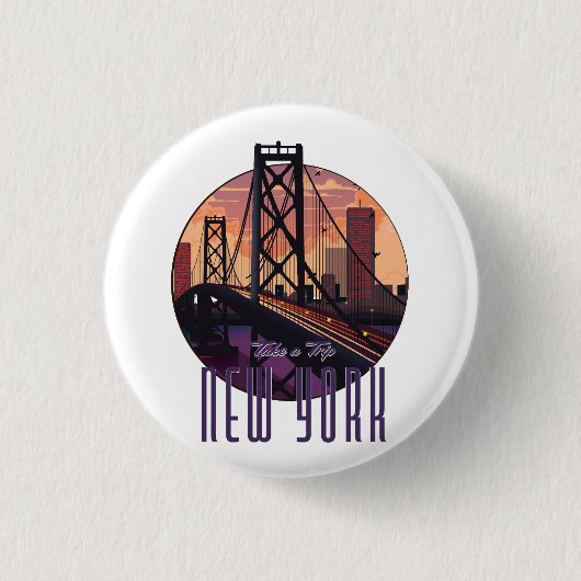 Reisen nach New York Button (Vorderseite)