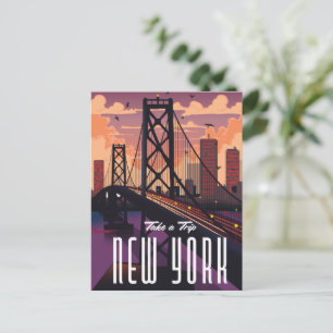 Reisen nach New York Einladungspostkarte