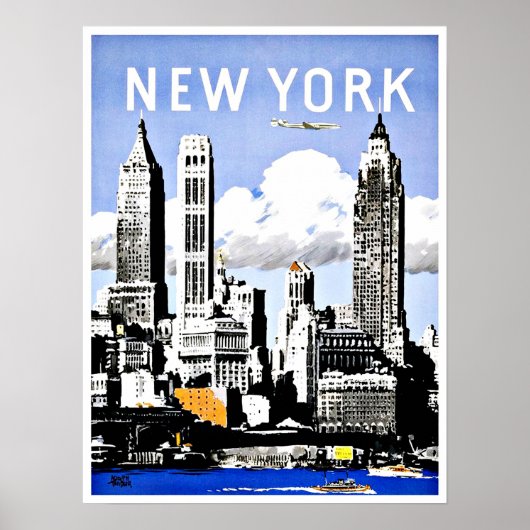 Reisen nach New York Vintag Poster (Vorne)