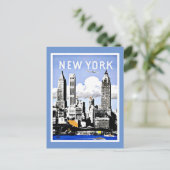 Reisen nach New York Vintag Postkarte (Stehend Vorderseite)