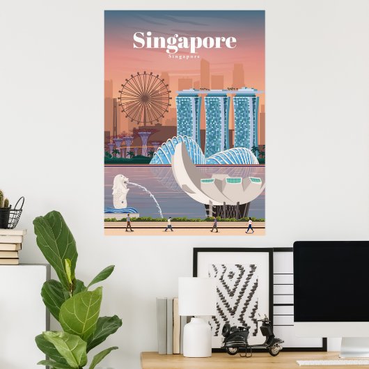 Reisen nach Singapur Poster (Heimbüro)