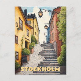 Reisen nach Stockholm Schweden Postkarte