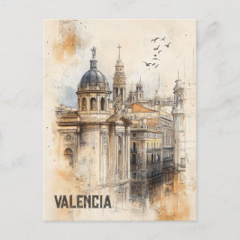 Reisen nach Valencia Spanien Postkarte