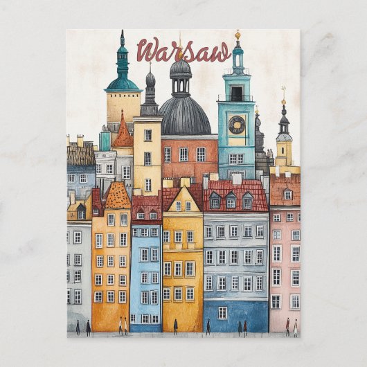 Reisen nach Warschau Polen Postkarte (Vorderseite)