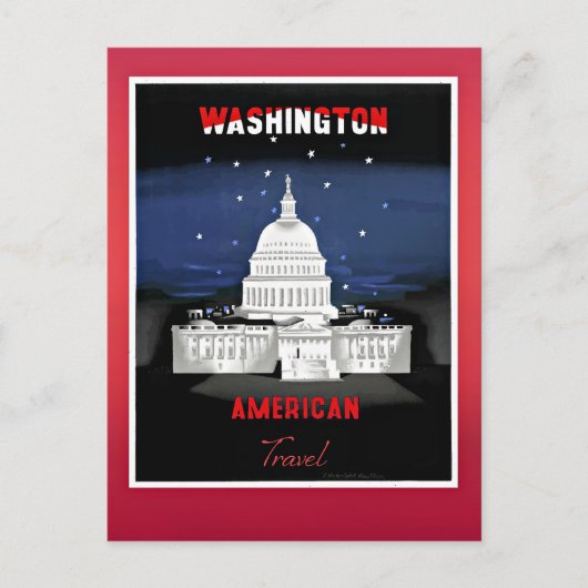 Reisen nach Washington, Vintage Poster, Postkarte (Vorderseite)