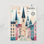 Reisen nach Zagreb Kroatien Postkarte (Vorne/Hinten)