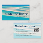 Reisen QR Ocean Beach Aqua Blue Business Visitenkarte (Vorne/Hinten)