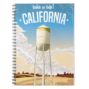 Reisen Retro California Reiseplakat Notizblock