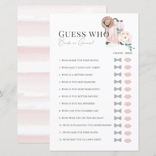 Reisen rosa Gehäuse Brautparty Ratschlag, wer (Vorne/Hinten)