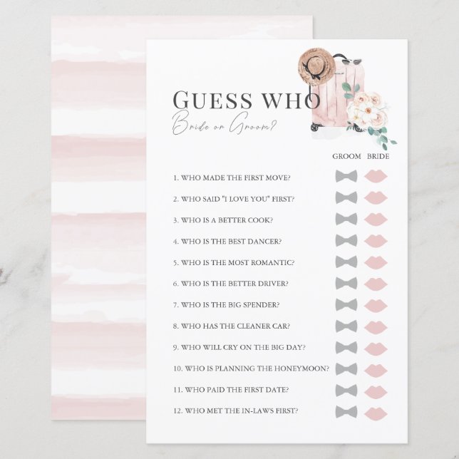 Reisen rosa Gehäuse Brautparty Ratschlag, wer (Vorne/Hinten)