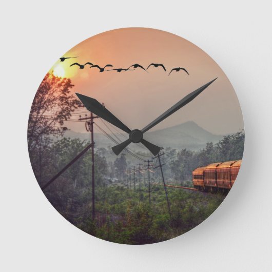 Reisen Runde Wanduhr (Vorderseite)