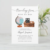 Reisen Sie Brautparty MISS zu MRS. Einladung (Stehend Vorderseite)