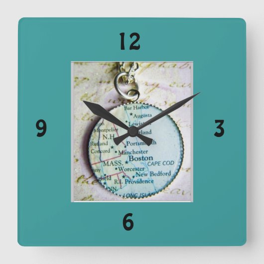 ***REISEN SIE DAS LAND*** WALL CLOCK QUADRATISCHE WANDUHR (Vorderseite)
