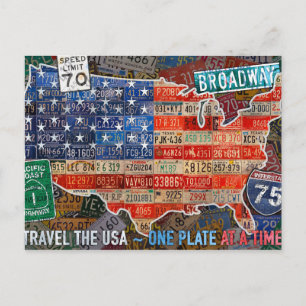 Reisen Sie durch die USA, eine Platte nach der and Postkarte