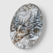 Reisen Sie durch ein winterliches Wunderland. Große Wanduhr (Winkel)