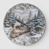 Reisen Sie durch ein winterliches Wunderland. Große Wanduhr (Vorderseite)