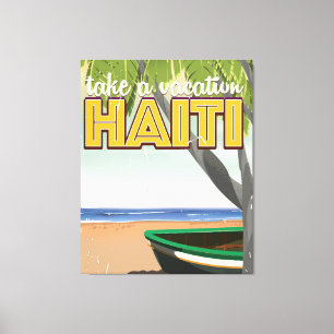 Reisen Sie in das Reiseplakat von Haiti Leinwanddruck